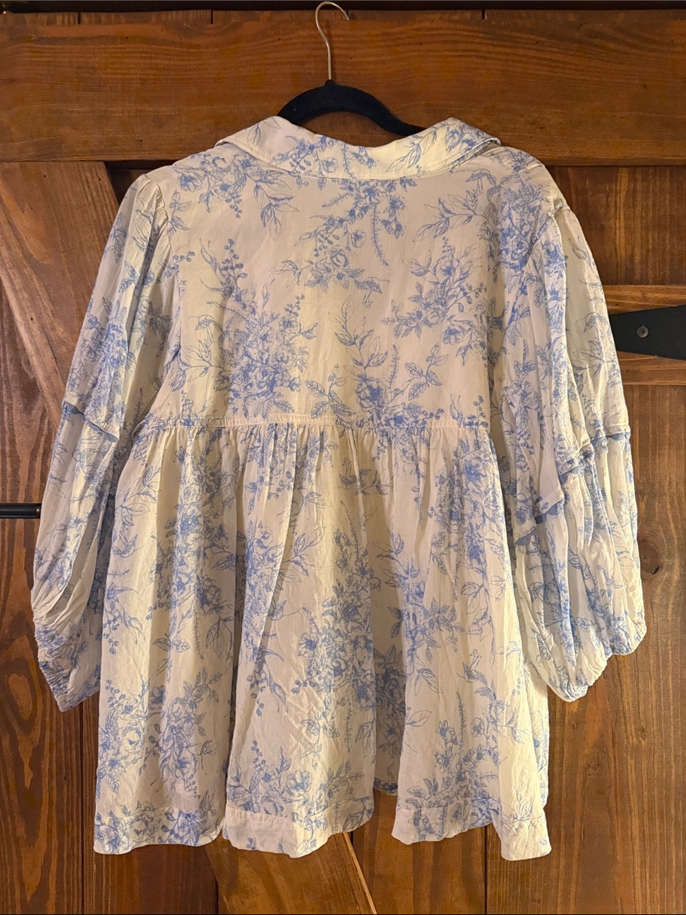 Relaxed Blue Floral Tunic Blouse by Love Sam - Picture 4 of 4